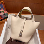 Premium Togo Leather Bucket Handbag