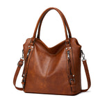 Women's Vintage Faux Leather Tote Handbag