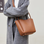 Women's Soft Leather Bucket Shoulder Bag