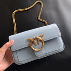 Genuine Leather Quilted Love Birds Crossbody Bag