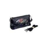 Floral Embossed Soft Leather Shoulder Bag