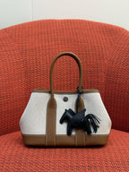 Mini Canvas Leather Garden Tote Handbag
