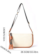 Stylish Canvas Faux Leather Shoulder Crossbody Bag