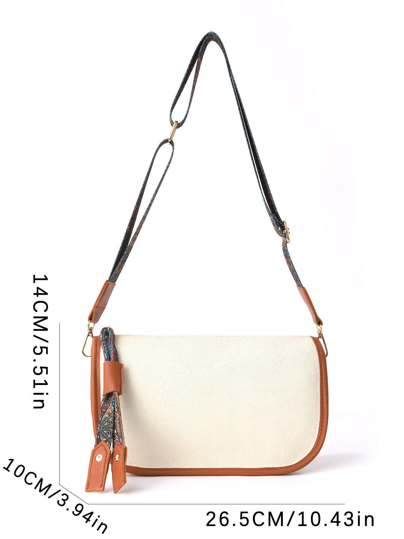 Stylish Canvas Faux Leather Shoulder Crossbody Bag