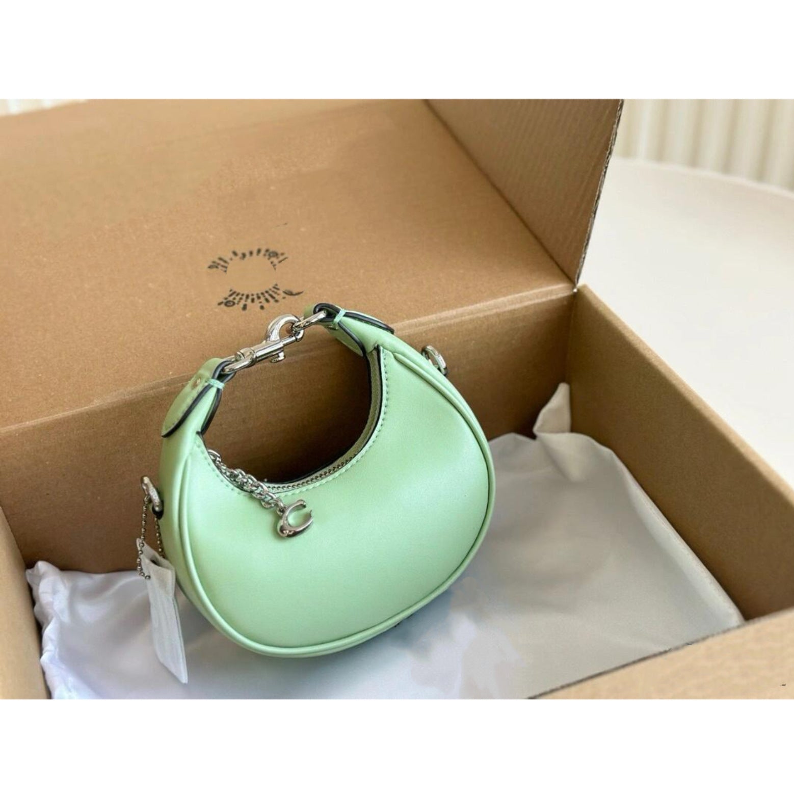 Genuine Leather Retro Crescent Shoulder Bag