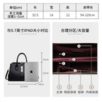 Luxury Leather Crocodile Embossed Women's Tote Handbag
