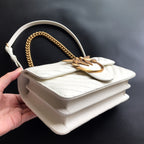 Genuine Leather Quilted Love Birds Crossbody Bag