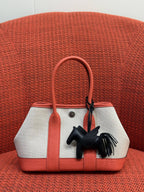 Mini Canvas Leather Garden Tote Handbag