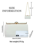Elegant White Glossy Clutch Shoulder Bag