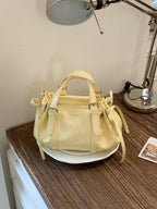 Soft Leather Pleated Handbag Shoulder Crossbody Bag