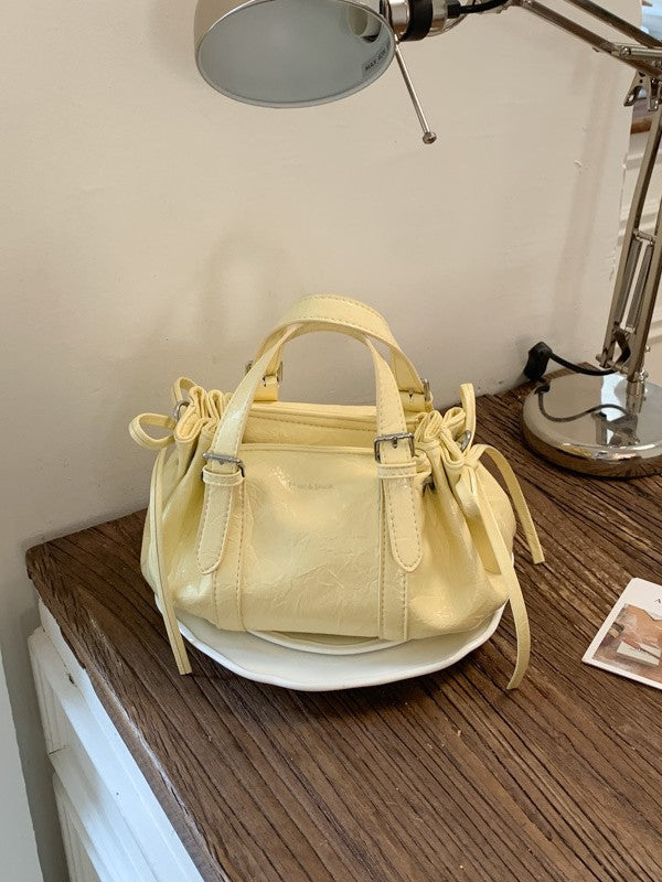 Soft Leather Pleated Handbag Shoulder Crossbody Bag