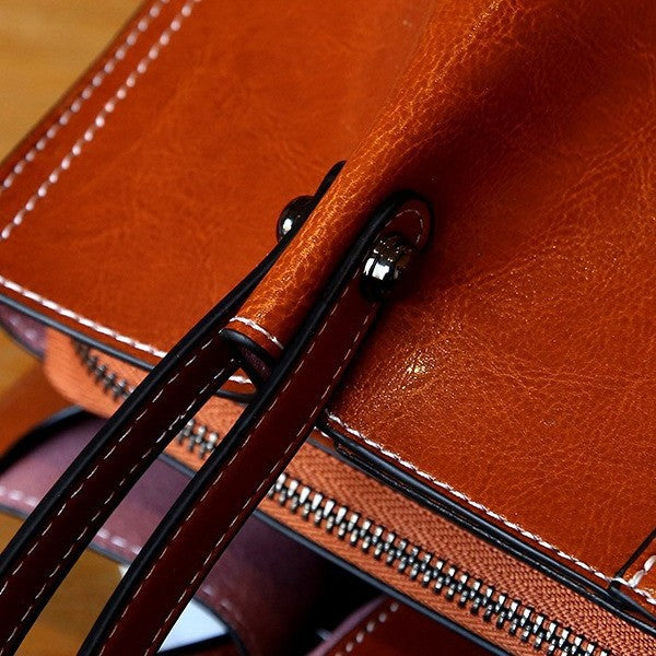 Genuine Leather Vintage Large Capacity Tote Bag