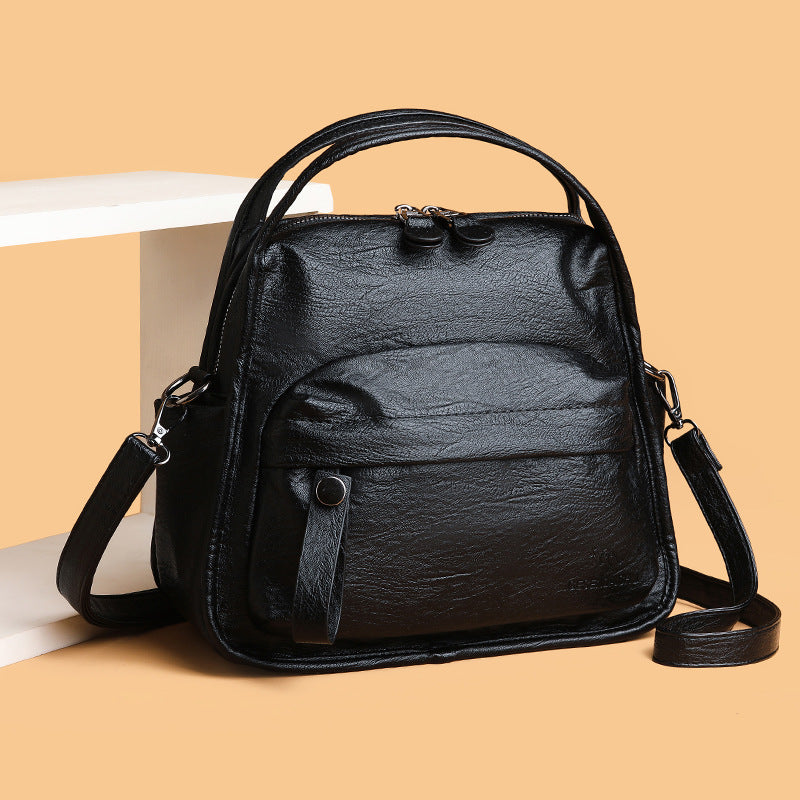 Soft Vegan Leather Shoulder Crossbody Handbag