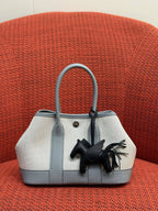 Mini Canvas Leather Garden Tote Handbag