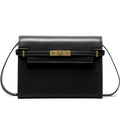 Black Genuine Leather Shoulder Bag Manhattan Style