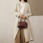 Vegetable Tanned Leather Bowling Shoulder Handbag