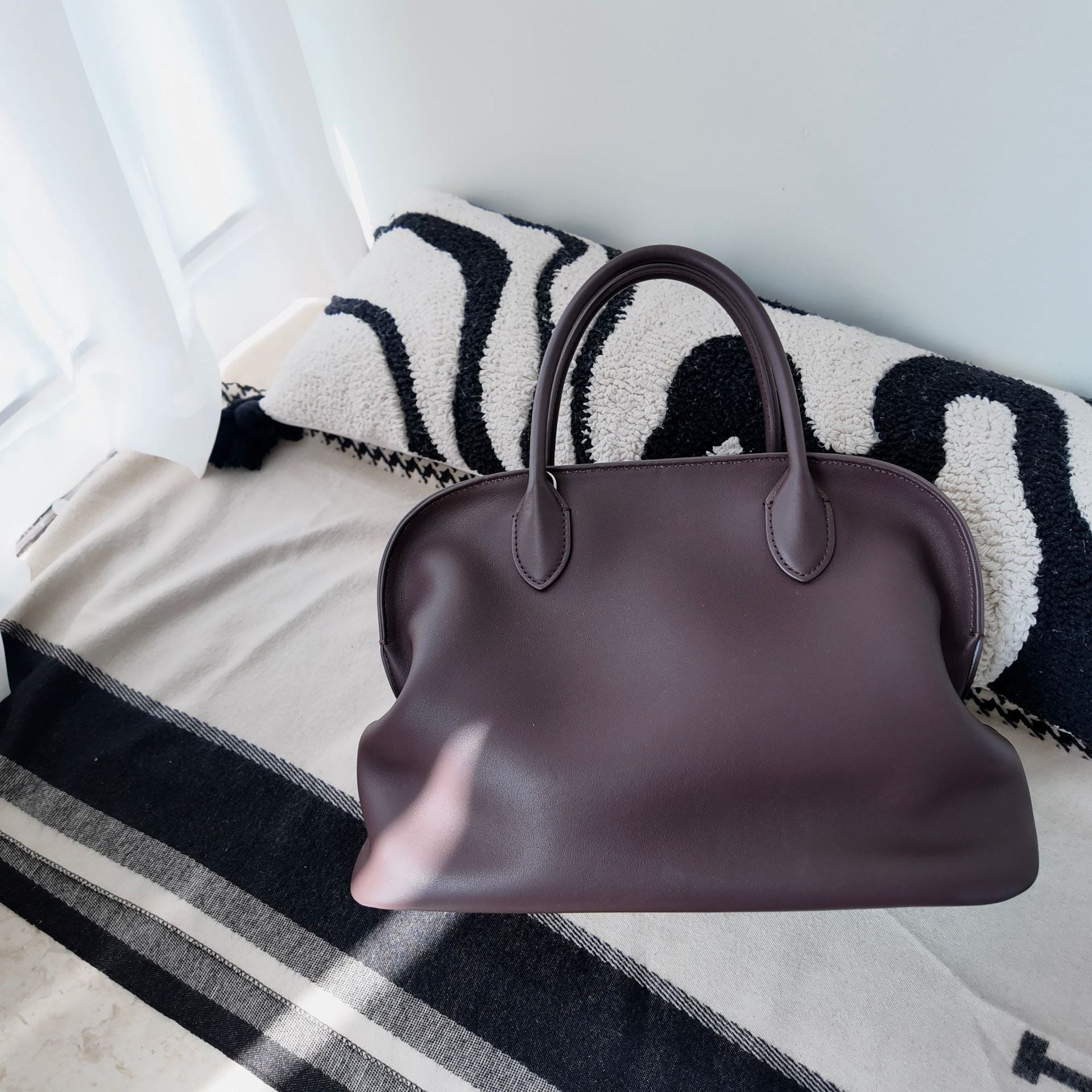 Premium Leather Women's Work Tote Crossbody