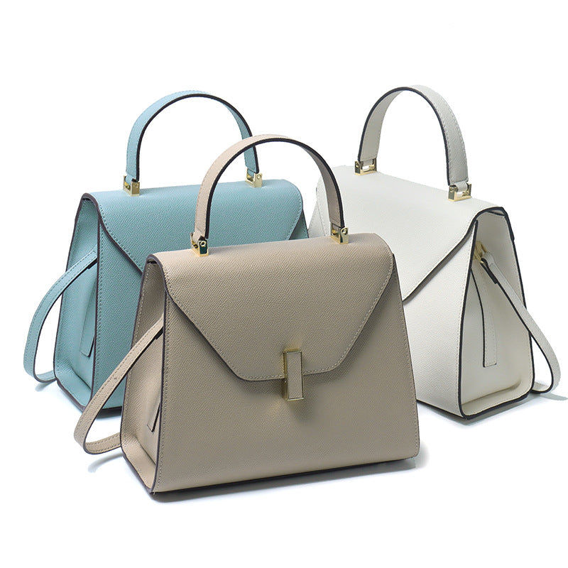 Genuine Leather Top Handle Crossbody Shoulder Bag