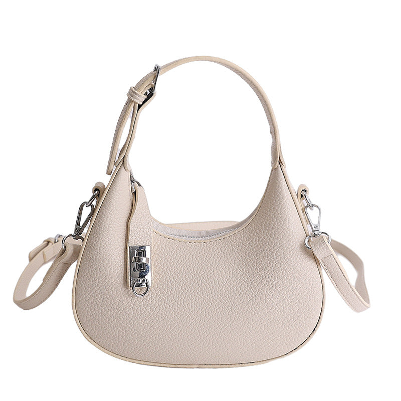 Soft Textured Vegan Leather Crescent Bag