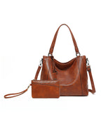 Elegant Soft Leather Shoulder Tote Crossbody Bag