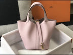 Premium Togo Leather Bucket Handbag