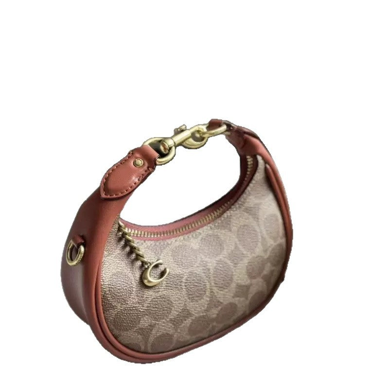 Genuine Leather Retro Crescent Shoulder Bag