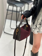 Elegant Suede Leather Shoulder Crossbody Handbag