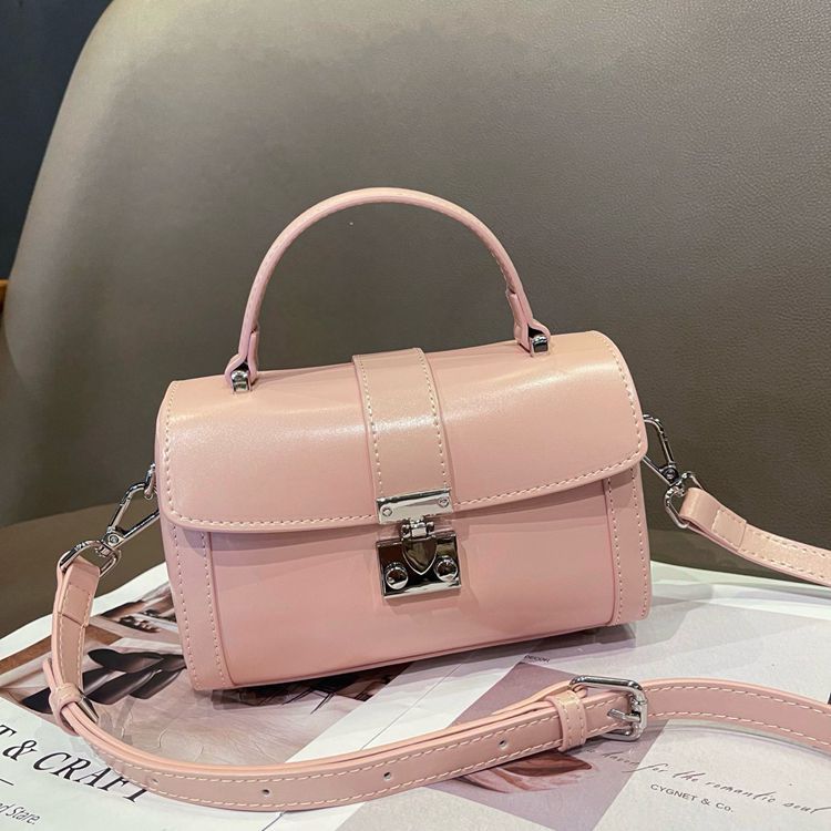 Elegant Leather Box Handbag Shoulder Crossbody Bag