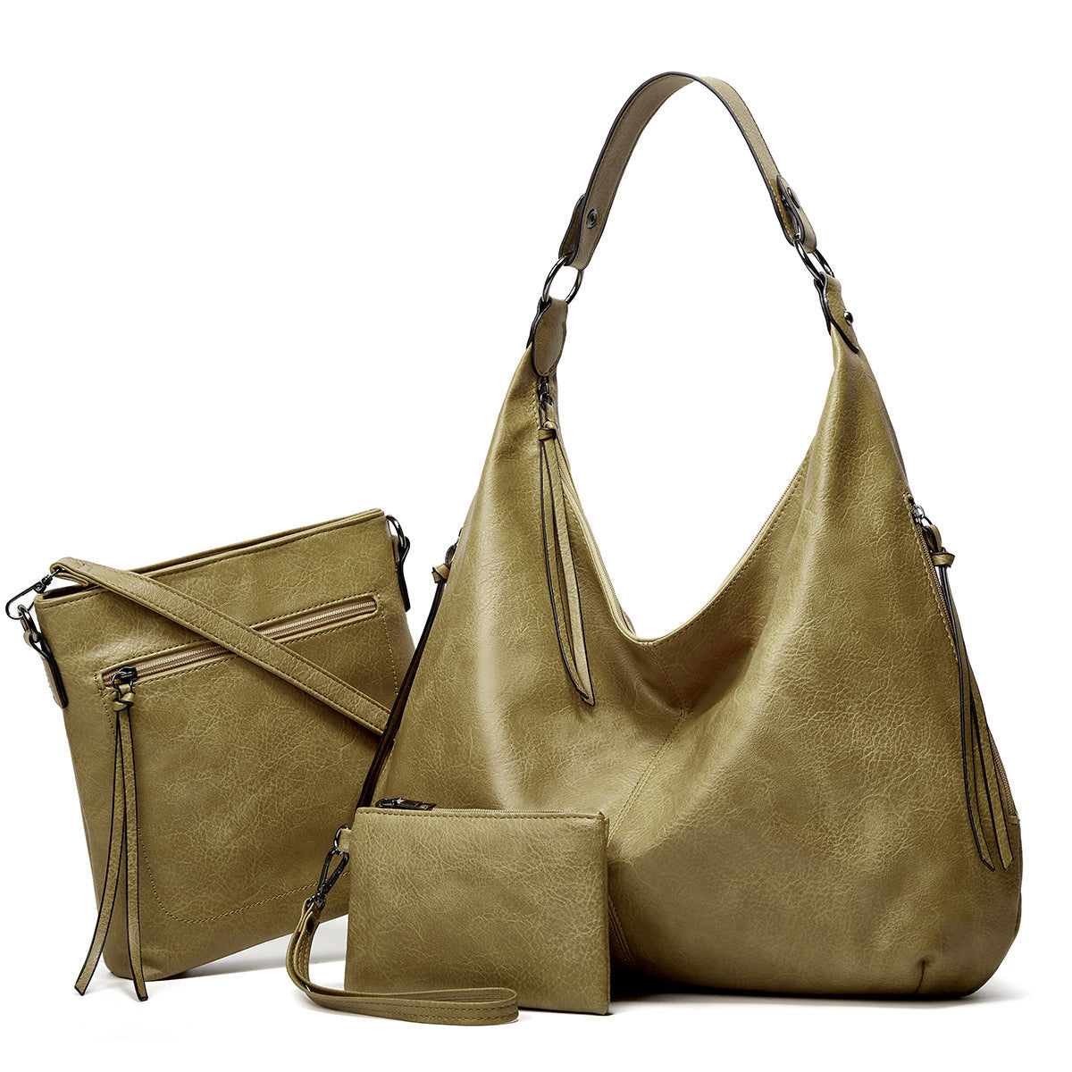 Soft Leather Tote Shoulder Bag Set