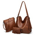 Stylish Women's Soft Leather Handbag Trio