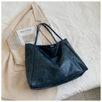 Soft Leather Large Capacity Shoulder Tote Bag