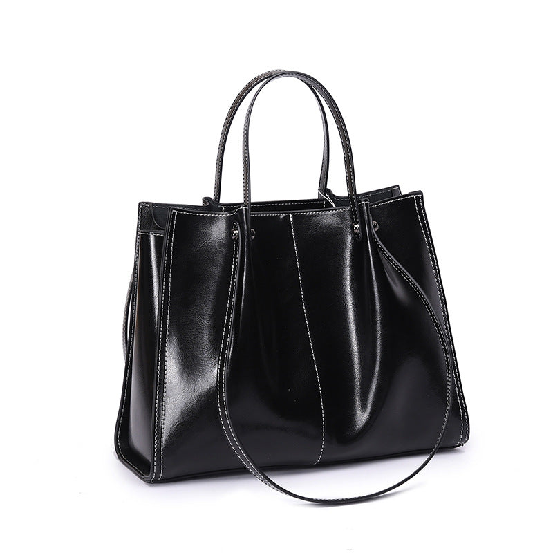 Genuine Leather Vintage Large Capacity Tote Bag