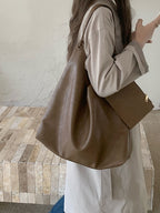 Stylish Soft Leather Shoulder Tote Bag