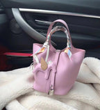 Premium Togo Leather Bucket Handbag