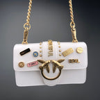 Genuine Leather Quilted Love Birds Crossbody Bag