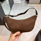 Matin Kim Suede Crescent Shoulder Crossbody Handbag