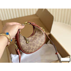 Genuine Leather Retro Crescent Shoulder Bag