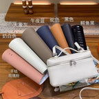 Lychee Grain Leather Top-Handle Crossbody Bag