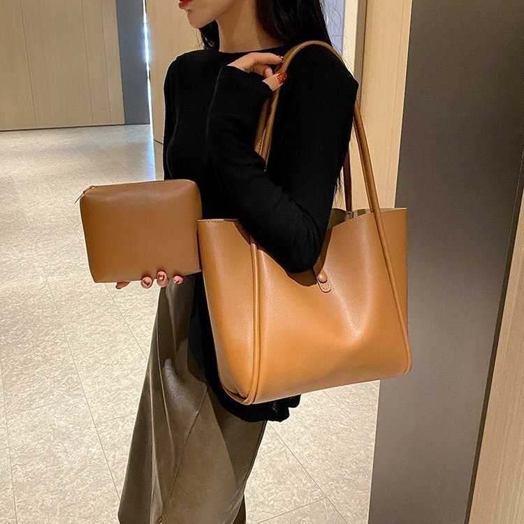 Elegant Faux Leather Large Capacity Tote Bag