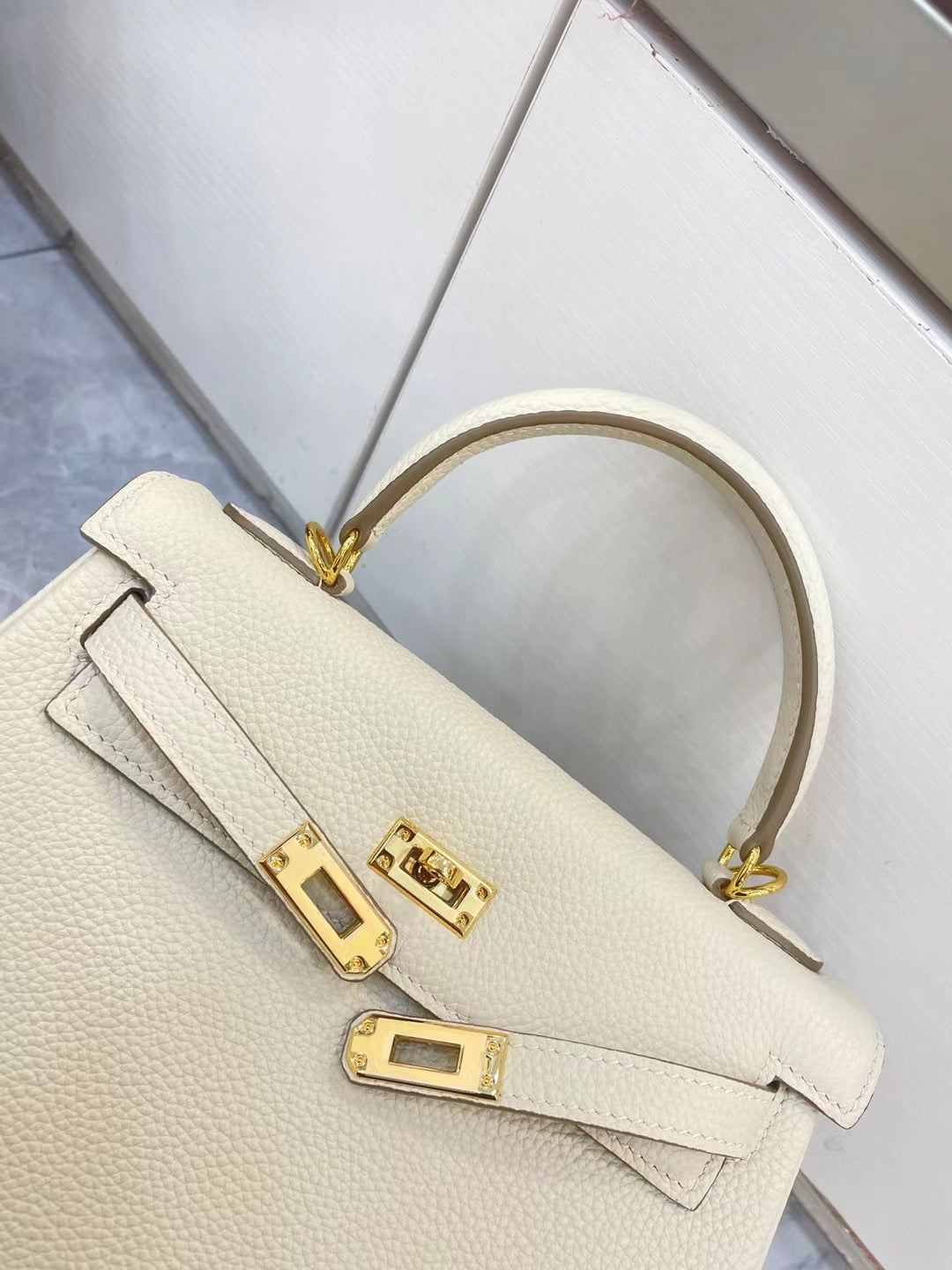 Premium Togo Leather Shoulder Crossbody Bag