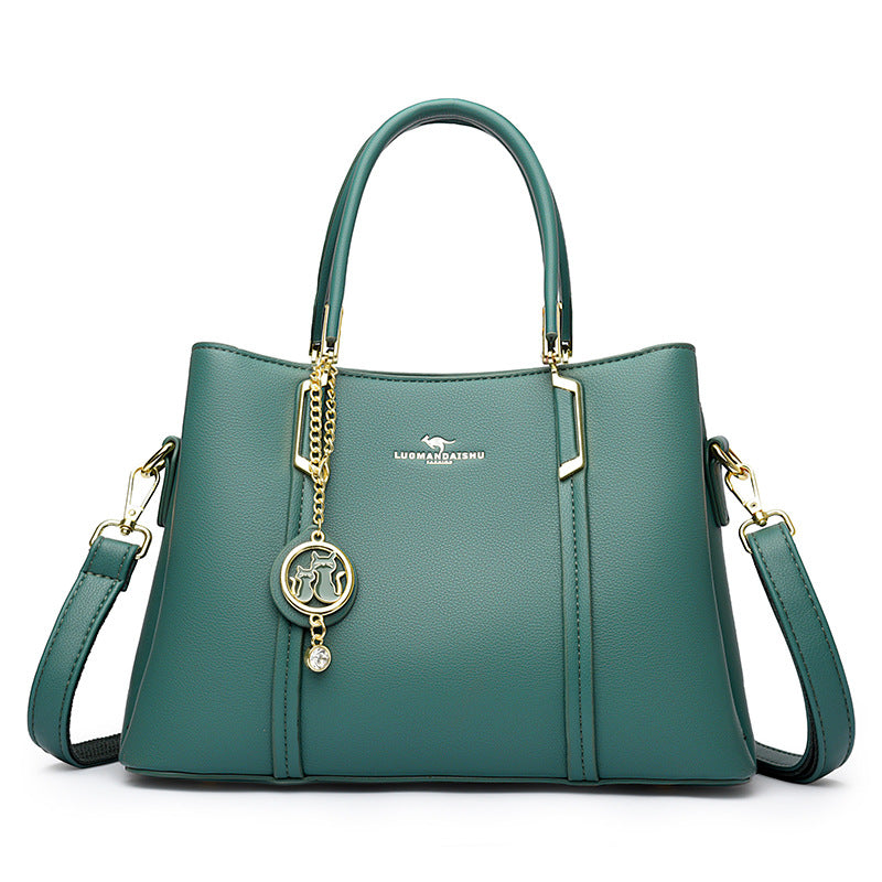 Ladies Soft Leather Tote Crossbody Handbag