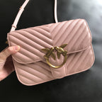 Genuine Leather Quilted Love Birds Crossbody Bag