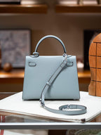 Premium Leather Kelly Style Shoulder Crossbody Handbag