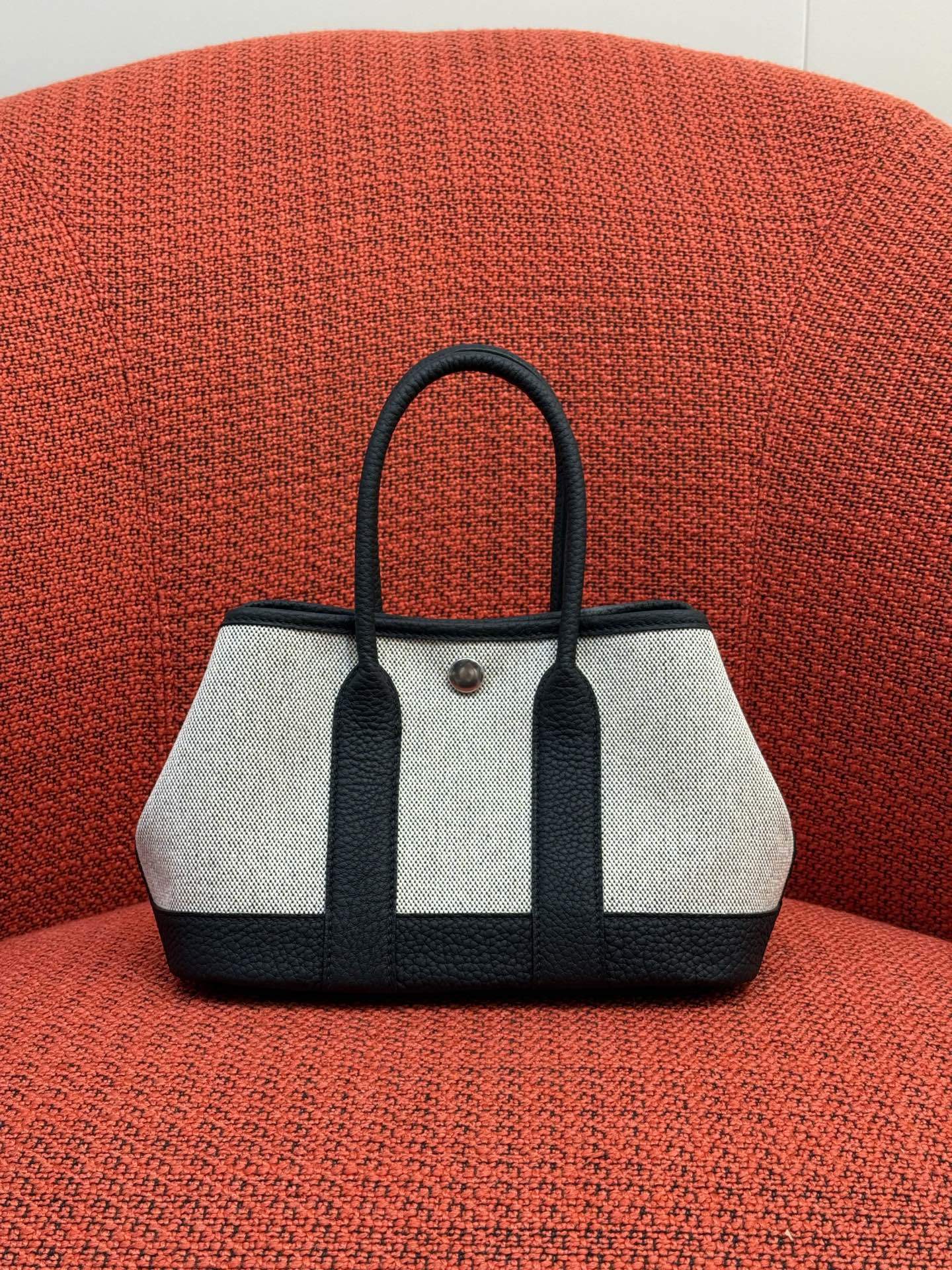 Mini Canvas Leather Garden Tote Handbag