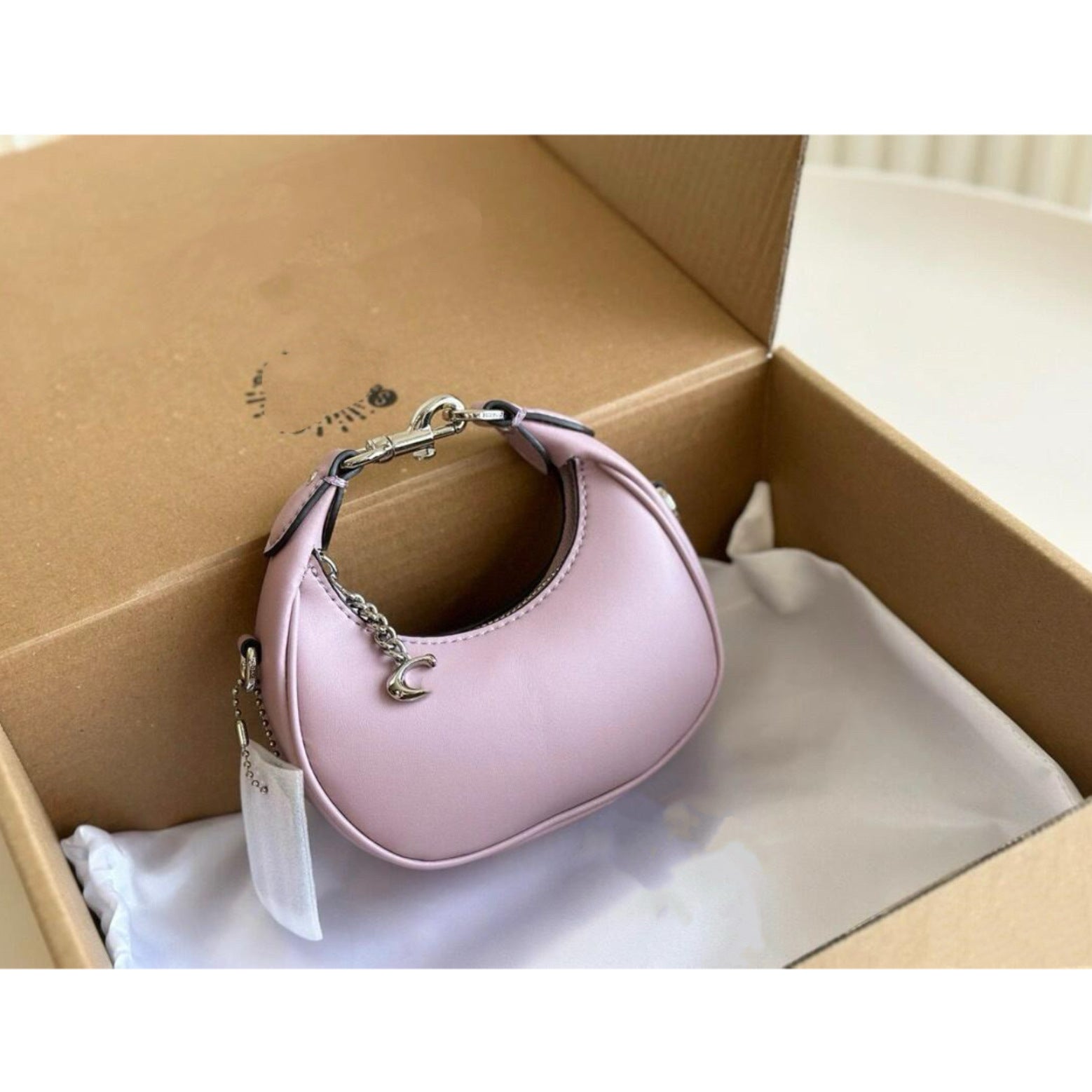 Genuine Leather Retro Crescent Shoulder Bag