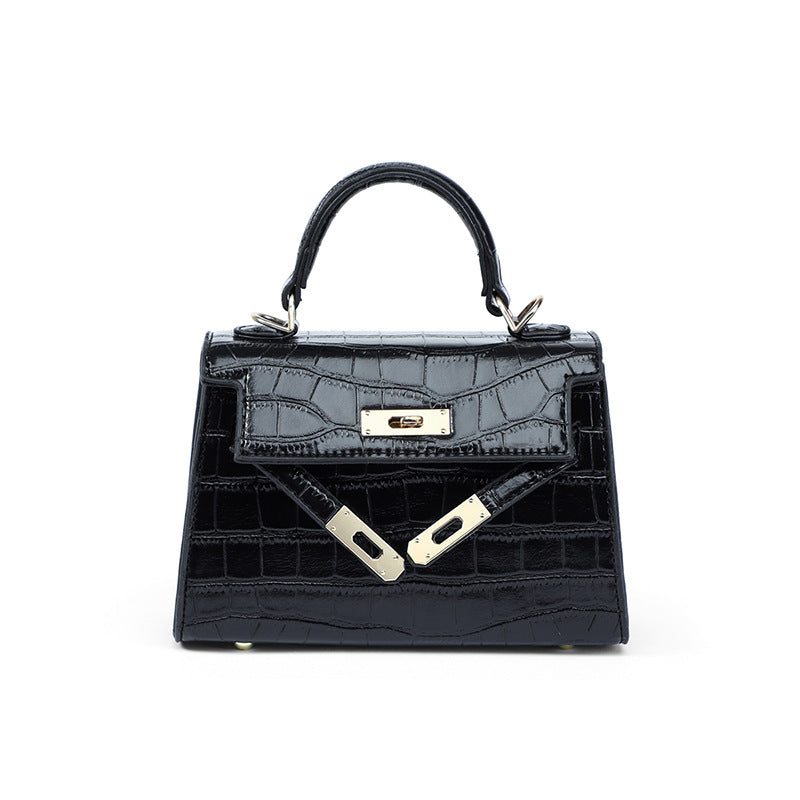 Women's Croc Embossed Genuine Leather Mini Handbag