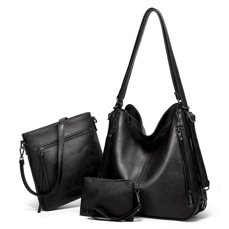 Stylish Women's Soft Leather Handbag Trio