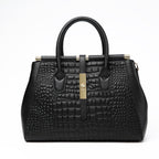 Luxury Leather Crocodile Embossed Women's Tote Handbag
