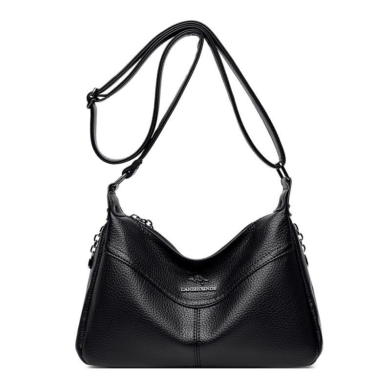 Soft Leather Lightweight Large Capacity Crossbody Bag