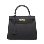 Orange Leather Kelly Top Handle Bag